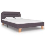 Vidaxl cadre de lit avec led taupe tissu 120 x 200 cm