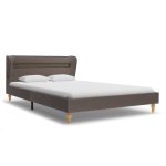Vidaxl cadre de lit avec led taupe tissu 140 x 200 cm