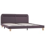 Vidaxl cadre de lit avec led taupe tissu 160 x 200 cm