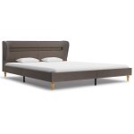 Vidaxl cadre de lit avec led taupe tissu 180 x 200 cm