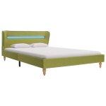 Vidaxl cadre de lit avec led vert tissu 120x190 cm