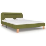 Vidaxl cadre de lit avec led vert tissu 140 x 200 cm