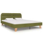 Vidaxl cadre de lit avec led vert tissu 160 x 200 cm