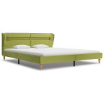 Vidaxl cadre de lit avec led vert tissu 180 x 200 cm