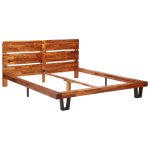 Vidaxl cadre de lit  live edge bois d'acacia massif 160 cm