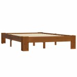Vidaxl cadre de lit marron clair bois de pin massif 140 x 200 cm