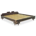 Vidaxl cadre de lit marron fonc bambou 160 x 200 cm