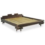 Vidaxl cadre de lit marron fonc bambou 180 x 200 cm