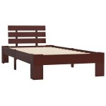 Vidaxl cadre de lit marron fonc bois de pin massif 100 x 200 cm