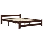Vidaxl cadre de lit marron fonc bois de pin massif 120x200 cm