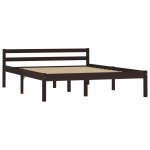 Vidaxl cadre de lit marron fonc� bois de pin massif 140 x 200 cm