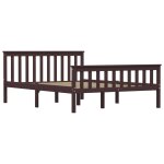 Vidaxl cadre de lit marron fonc bois de pin massif 140 x 200 cm