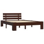 Vidaxl cadre de lit marron fonc� bois de pin massif 140 x 200 cm