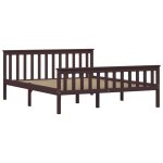 Vidaxl cadre de lit marron fonc bois de pin massif 160 x 200 cm