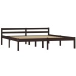 Vidaxl cadre de lit marron fonc� bois de pin massif 180 x 200 cm