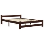 Vidaxl cadre de lit marron fonc bois de pin massif 180x200 cm
