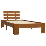 Vidaxl cadre de lit marron miel bois de pin massif 100 x 200 cm
