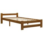 Vidaxl cadre de lit marron miel bois de pin massif 100x200 cm