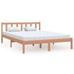 Vidaxl cadre de lit marron miel bois de pin massif 140x190 cm