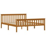 Vidaxl cadre de lit marron miel bois de pin massif 160 x 200 cm