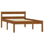 Vidaxl cadre de lit marron miel bois de pin massif 90 x 200 cm