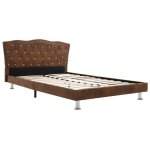 Vidaxl cadre de lit marron similicuir daim 120x190 cm