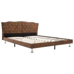 Vidaxl cadre de lit marron similicuir daim 180 x 200 cm