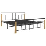 Vidaxl cadre de lit mtal et bois de chne massif 180x200 cm