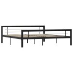 Vidaxl cadre de lit noir et blanc mtal 180 x 200 cm