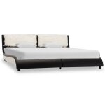 Vidaxl cadre de lit noir et blanc similicuir 180 x 200 cm