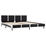 Vidaxl cadre de lit noir et blanc similicuir 180 x 200 cm