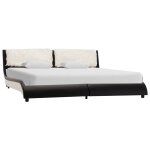 Vidaxl cadre de lit noir et blanc similicuir 180x200 cm