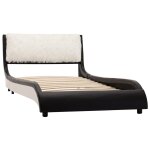 Vidaxl cadre de lit noir et blanc similicuir 90 x 200 cm