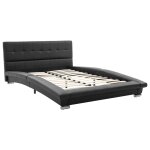Vidaxl cadre de lit noir similicuir 120x190 cm