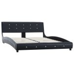 Vidaxl cadre de lit noir similicuir 140 x 200 cm