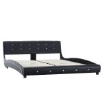Vidaxl cadre de lit noir similicuir 160 x 200 cm