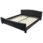 Vidaxl cadre de lit noir similicuir 180 x 200 cm