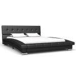 Vidaxl cadre de lit noir similicuir 200 x 120 cm