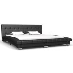 Vidaxl cadre de lit noir similicuir 200 x 160 cm