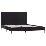 Vidaxl cadre de lit noir tissu 120 x 200 cm
