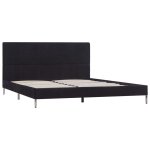 Vidaxl cadre de lit noir tissu 140 x 200 cm
