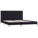 Vidaxl cadre de lit noir tissu 160 x 200 cm