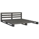 Vidaxl cadre de lit de palette gris bois de pin massif 160 x 200 cm