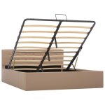 Vidaxl cadre de lit � rangement cappuccino similicuir 140x200 cm
