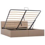 Vidaxl cadre de lit  rangement cappuccino similicuir 160x200 cm