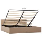 Vidaxl cadre de lit  rangement cappuccino similicuir 180x200 cm