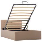 Vidaxl cadre de lit � rangement cappuccino similicuir 90x200 cm