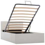 Vidaxl cadre de lit � rangement hydraulique blanc similicuir 90x200 cm