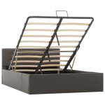 Vidaxl cadre de lit  rangement hydraulique gris similicuir 120x200 cm