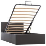 Vidaxl cadre de lit � rangement hydraulique gris similicuir 90x200 cm